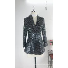 Winter Full Sleeve Business Party Bling Bling Sequin Long Women Suit Tuxedo 2019